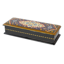 Load image into Gallery viewer, Hand-Painted Walnut Wood Jewelry Box with Velvet Lining - Palace of Blooms | NOVICA