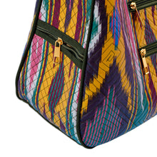 Load image into Gallery viewer, Colorful Ikat Handbag with Five Exterior Zippered Pockets - Colors from the Road | NOVICA