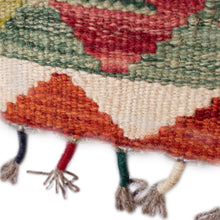 Load image into Gallery viewer, Handwoven Geometric Wool Area Rug from Uzbekistan (3x4) - Luxurious Geometry | NOVICA
