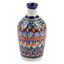 Load image into Gallery viewer, Hand-Painted Royal Blue Glazed Ceramic Vase from Uzbekistan - Royal Blue Luxury | NOVICA
