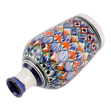 Load image into Gallery viewer, Hand-Painted Royal Blue Glazed Ceramic Vase from Uzbekistan - Royal Blue Luxury | NOVICA