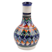 Load image into Gallery viewer, Hand-Painted Royal Blue Glazed Ceramic Bud Vase - Royal Rishtan | NOVICA