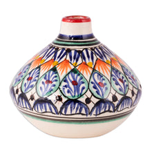 Load image into Gallery viewer, Colorful Glazed Ceramic Vase Hand-Painted in Uzbekistan - Uzbek Charm | NOVICA