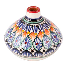 Load image into Gallery viewer, Colorful Glazed Ceramic Vase Hand-Painted in Uzbekistan - Uzbek Charm | NOVICA