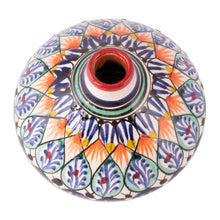 Load image into Gallery viewer, Colorful Glazed Ceramic Vase Hand-Painted in Uzbekistan - Uzbek Charm | NOVICA