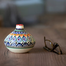 Load image into Gallery viewer, Colorful Glazed Ceramic Vase Hand-Painted in Uzbekistan - Uzbek Charm | NOVICA