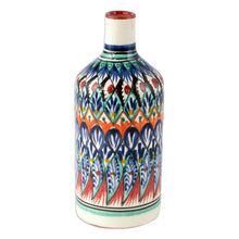 Load image into Gallery viewer, Uzbek Glazed Ceramic Vase with Hand-Painted Motifs - Uzbek Splendor | NOVICA