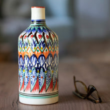 Load image into Gallery viewer, Uzbek Glazed Ceramic Vase with Hand-Painted Motifs - Uzbek Splendor | NOVICA