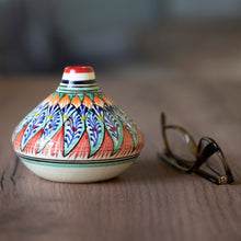 Load image into Gallery viewer, Glazed Ceramic Vase with Hand-Painted Motifs from Uzbekistan - Uzbek Delight | NOVICA