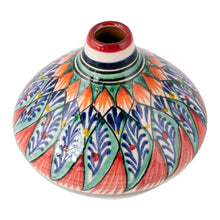 Load image into Gallery viewer, Glazed Ceramic Vase with Hand-Painted Motifs from Uzbekistan - Uzbek Delight | NOVICA