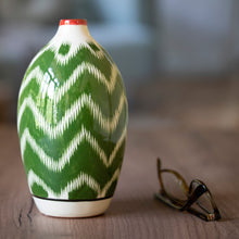Load image into Gallery viewer, Hand-Painted Glazed Ceramic Vase with Uzbek Ikat Motif - Uzbek Ikat | NOVICA