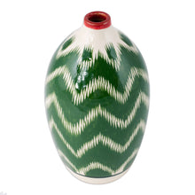 Load image into Gallery viewer, Hand-Painted Glazed Ceramic Vase with Uzbek Ikat Motif - Uzbek Ikat | NOVICA
