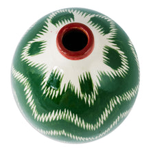 Load image into Gallery viewer, Hand-Painted Glazed Ceramic Vase with Uzbek Ikat Motif - Uzbek Ikat | NOVICA