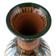 Load image into Gallery viewer, Modern Uzbek Glazed Ceramic Vase with Hand-Painted Motifs - Uzbek Modern | NOVICA