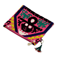 Load image into Gallery viewer, Upcycled Travel Bag with Hand-Embroidered Uzbek Motifs - Chic Traditions | NOVICA