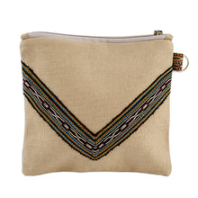 Load image into Gallery viewer, Uzbek Cotton Cosmetic Bag with Hand Embroidered Motifs - Precious Beauty | NOVICA