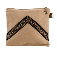 Load image into Gallery viewer, Uzbek Hand-Embroidered Cotton Floral and Leaf Toiletry Case - Precious Garden | NOVICA