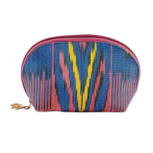 Load image into Gallery viewer, Colorful Ikat Cotton Cosmetic Bag Crafted in Uzbekistan - Colorful Patterns | NOVICA