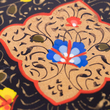Load image into Gallery viewer, Hand-Painted Lacquered Black Walnut Wood Jewelry Box - The Dark Aral Flowers | NOVICA
