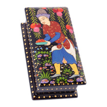 Load image into Gallery viewer, Painted Black Walnut Wood Jewelry Box with Farmer Scene - The Farmer | NOVICA