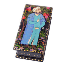 Load image into Gallery viewer, Painted Black Walnut Wood Jewelry Box with Musician Scene - The Musician | NOVICA