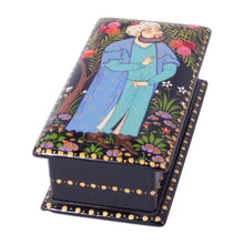 Load image into Gallery viewer, Painted Black Walnut Wood Jewelry Box with Musician Scene - The Musician | NOVICA