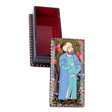 Load image into Gallery viewer, Painted Black Walnut Wood Jewelry Box with Musician Scene - The Musician | NOVICA