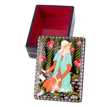 Load image into Gallery viewer, Lacquered Walnut Wood Jewelry Box with Maiden Scene - Memories from the Maiden | NOVICA