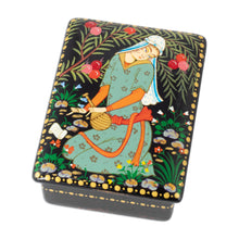 Load image into Gallery viewer, Lacquered Walnut Wood Jewelry Box with Musician Scene - Memories from the Musician | NOVICA