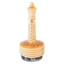 Load image into Gallery viewer, Hand-Carved Elm Tree Wood Bread Stamp with Floral Figure - Floral Caress | NOVICA