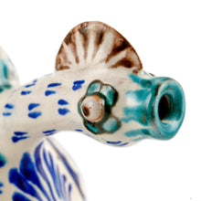 Load image into Gallery viewer, Uzbek Hand-Painted Ceramic Duck-Shaped Whistling Vessel - Duck Sounds | NOVICA