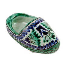 Load image into Gallery viewer, Ceramic Decorative Accent of Traditional Uzbek Kovush Shoe - Uzbek Steps | NOVICA