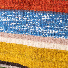 Load image into Gallery viewer, Handwoven Wool Area Rug in Orange and Blue (2.5x4.5) - Sunset Roads | NOVICA