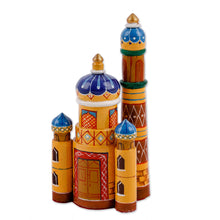 Load image into Gallery viewer, Hand-Painted Traditional Pine and Birch Wood Minarets - Dushanbe Minarets | NOVICA