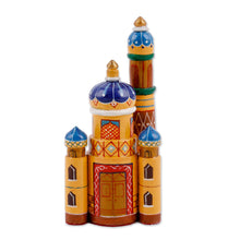 Load image into Gallery viewer, Hand-Painted Traditional Pine and Birch Wood Minarets - Dushanbe Minarets | NOVICA