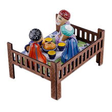 Load image into Gallery viewer, Hand-Painted Traditional Pine and Birch Wood Sculpture - Sage Meeting | NOVICA
