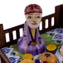 Load image into Gallery viewer, Hand-Painted Traditional Pine and Birch Wood Sculpture - Sage Meeting | NOVICA