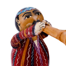 Load image into Gallery viewer, Set of Three Hand-Painted Wood Musician Figurines - Gallant Ensemble | NOVICA