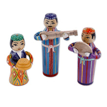 Load image into Gallery viewer, Set of Three Traditional Pine and Birch Wood Figurines - Proud Ensemble | NOVICA
