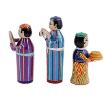 Load image into Gallery viewer, Set of Three Traditional Pine and Birch Wood Figurines - Proud Ensemble | NOVICA