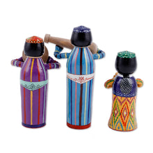 Load image into Gallery viewer, Set of Three Traditional Pine and Birch Wood Figurines - Proud Ensemble | NOVICA