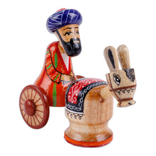 Load image into Gallery viewer, Hand-Painted Red Traditional Wood Figurine of Tajik Merchant - Tajik Merchant | NOVICA