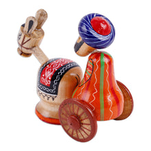 Load image into Gallery viewer, Hand-Painted Red Traditional Wood Figurine of Tajik Merchant - Tajik Merchant | NOVICA
