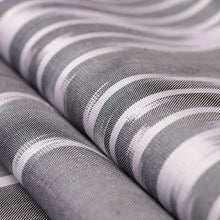 Load image into Gallery viewer, Hand-Woven Fringed Silk Ikat Scarf in Grey from Uzbekistan - Stylish Grey | NOVICA