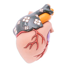 Load image into Gallery viewer, Hand-Painted Whimsical Realistic Ceramic Heart Figurine - Real Heart | NOVICA