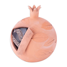 Load image into Gallery viewer, Handcrafted Brown and Black Pomegranate Ceramic Figurine - Sweet Core | NOVICA
