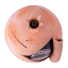 Load image into Gallery viewer, Handcrafted Brown and Black Pomegranate Ceramic Figurine - Sweet Core | NOVICA