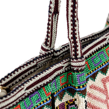 Load image into Gallery viewer, Tote Bag with Floral Uzbek Irokoi Hand Embroidery - Flower Magnetism | NOVICA