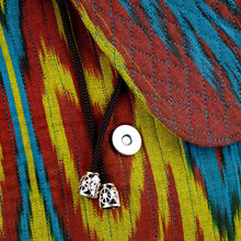 Load image into Gallery viewer, Ikat Quilted Adras Fabric Backpack Made in Uzbekistan - Color Spectacle | NOVICA