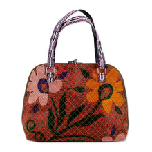 Load image into Gallery viewer, Floral-Themed Suzani Embroidered Cotton and Silk Bowling Bag - Colorful Garden | NOVICA